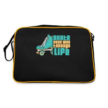 Citation de patinage à roulettes pour une fille - Sac Retro - noir/or - Dos