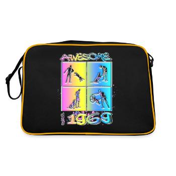 Génial depuis 1969. Agilité, Dressage de chiens - Sac Retro - noir/or - Dos
