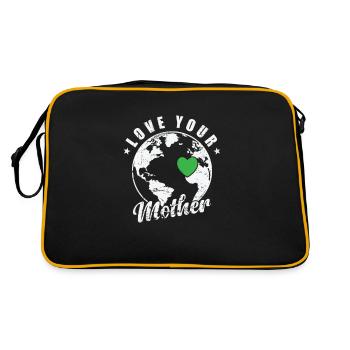 Aimez votre Mère Terre Nature Planète Terre - Sac Retro - noir/or - Dos