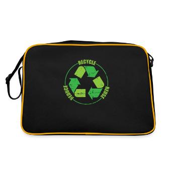 Recycle Nature Protection de l’environnement Planète Terre - Sac Retro - noir/or - Dos