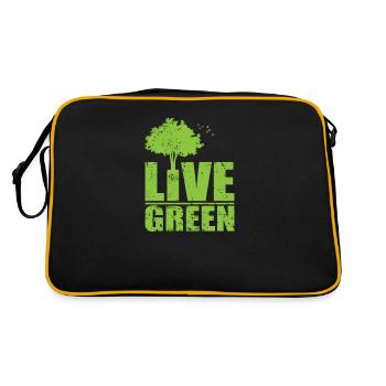 Vivre vert Protection de l’environnement Planète Terre Nature - Sac Retro - noir/or - Dos
