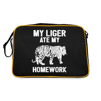 Liger Funny Gift - Retro Bag - black/gold - Back