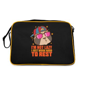 I'm not Lazy I Just work Hard to Rest Sloth - Retro Bag - black/gold - Back