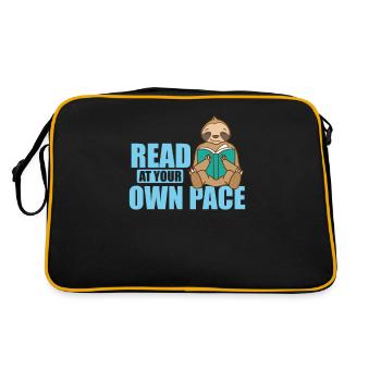 Read at your own pace sloth lazy environment - Retro Bag - black/gold - Back