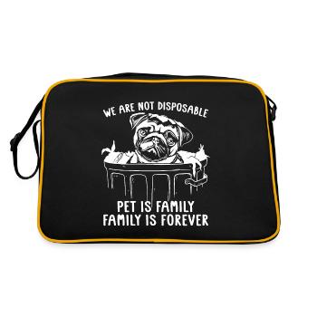 Abandoned Pets We Are Not Disposable Animal Lover - Retro Bag - black/gold - Back