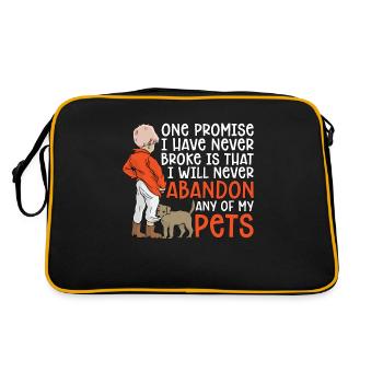 Abandoned Pets I Promise I Have Adopt Animal Lover - Retro Bag - black/gold - Back