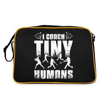 J’entraîne un entraîneur de baseball de petits humains - Sac Retro - noir/or - Dos