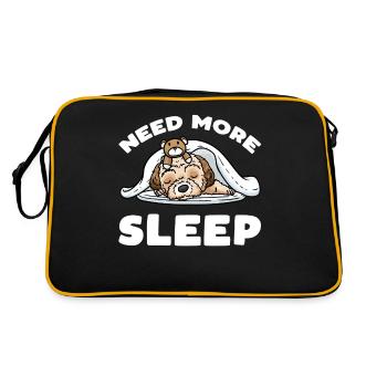 Maltipoo dog with cuddly toy sleeping slumber - Retro Bag - black/gold - Back