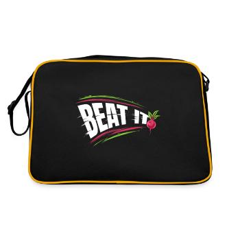 Battez-le en plantant et en mangeant des betteraves - Devenez végétalien - Sac Retro - noir/or - Dos