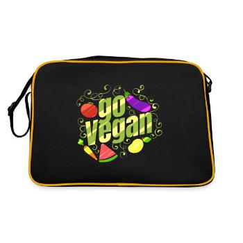 Watermelon, Eggplant, Carrot, Tomato And Pear - - Retro Tasche - Schwarz/Gold - Hinten