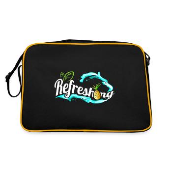 Leaves And Pineapple And Refreshing Waves - Go - Retro Bag - black/gold - Back