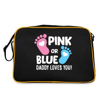 Sexe Révéler la grossesse Rose ou Bleu Papa aime - Sac Retro - noir/or - Dos