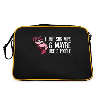 J’aime les crevettes et peut-être comme 3 personnes fruits de mer - Sac Retro - noir/or - Dos