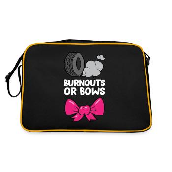 Baby Gender Reveal Burnouts Or Bows - Retro Bag - black/gold - Back