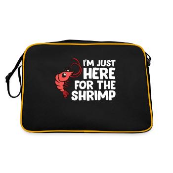 Je suis juste ici pour les crevettes crevettes de fruits de mer - Sac Retro - noir/or - Dos