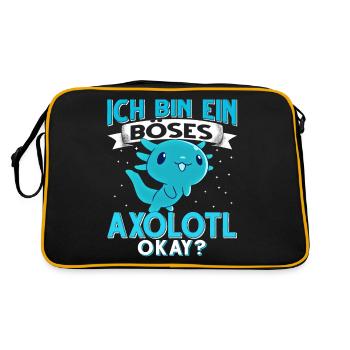 Axolotl - Retro Tasche - Schwarz/Gold - Hinten