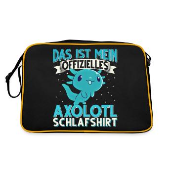 Axolotl - Retro Tasche - Schwarz/Gold - Hinten