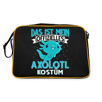 Axolotl - Retro Tasche - Schwarz/Gold - Hinten