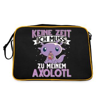 Axolotl - Retro Tasche - Schwarz/Gold - Hinten