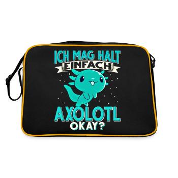 Axolotl - Retro Tasche - Schwarz/Gold - Hinten