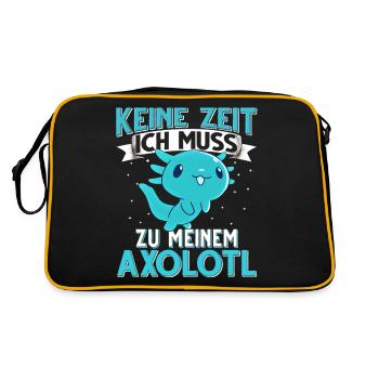 Axolotl - Retro Tasche - Schwarz/Gold - Hinten