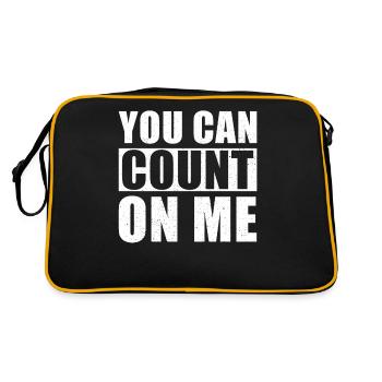 Buchhalter Spuch Du kannst auf mich zählen - Retro Tasche - Schwarz/Gold - Hinten