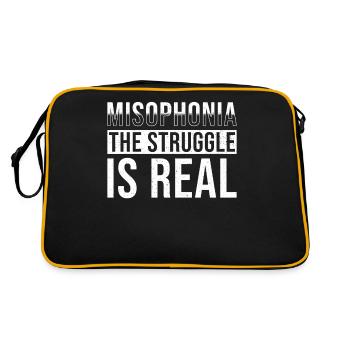 Misophonie Spruch - Retro Tasche - Schwarz/Gold - Hinten