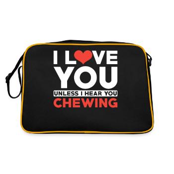 Misophonie Spruch Kauen - Retro Tasche - Schwarz/Gold - Hinten