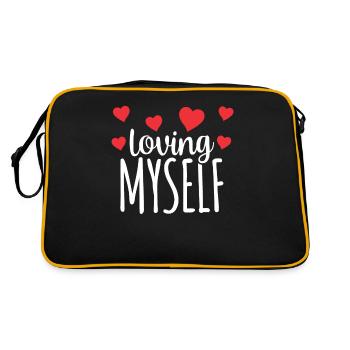 I love myself self-love self-love sweet - Retro Bag - black/gold - Back