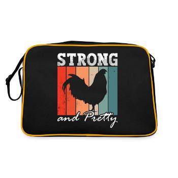 Cock Strong & Pretty Retro Pet Roosters Cock Lover - Retro Tasche - Schwarz/Gold - Hinten