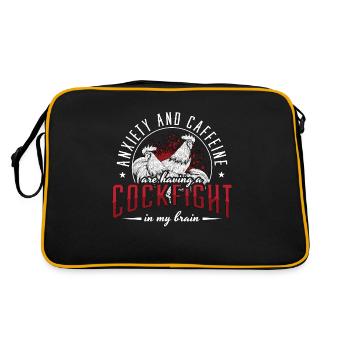 Cock Anxiety And Caffeine Are Roosters Cock Lover - Retro Tasche - Schwarz/Gold - Hinten
