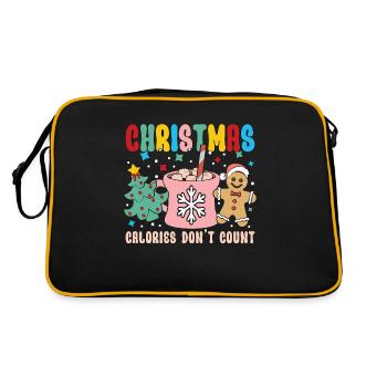 Low Carb Diet Christmas Calories Don't Low Carb - Retro Tasche - Schwarz/Gold - Hinten