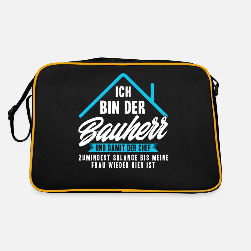 Ich Bin Nur der Bauherr - Retro Tasche - Schwarz/Gold