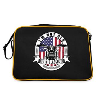 I'm Not Old I'm Classic. Biker Graphic Motorcycle - Retro Bag - black/gold - Back