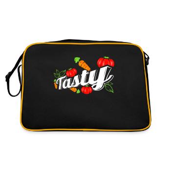 Vegetables Are Tasty - Vegetarians And Vegan - Retro Tasche - Schwarz/Gold - Hinten