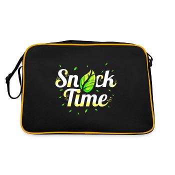 Veggie Snack Time - Vegetarian And Vegan - Retro Tasche - Schwarz/Gold - Hinten