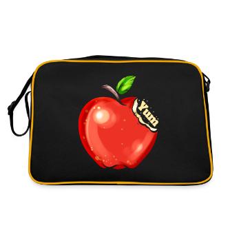 Apples Are Tasty - Yum Says The Vegetarian And - Retro Bag - black/gold - Back