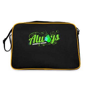 Always A Vegan - Vegetarian And Vegan - Retro Tasche - Schwarz/Gold - Hinten