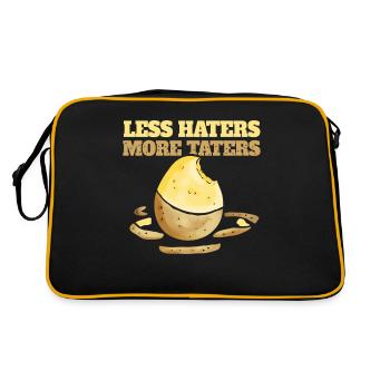 Less Haters - More Taters - Veggies - Vegetarian - Retro Tasche - Schwarz/Gold - Hinten