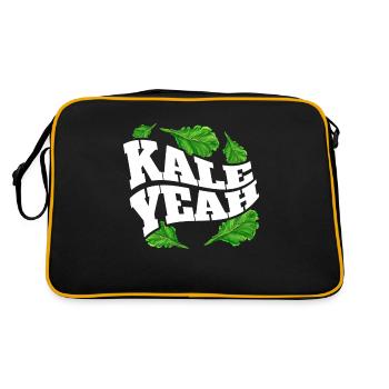 Kale yes - Légumes pour végétariens et végétaliens - Sac Retro - noir/or - Dos