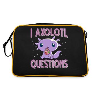 Axolotl. I Axolotl Questions - Retro Tasche - Schwarz/Gold - Hinten