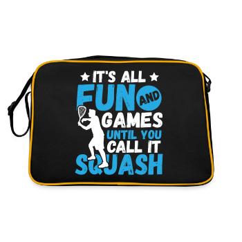 Racket Tennis Badminton Squash - Retro Tasche - Schwarz/Gold - Hinten