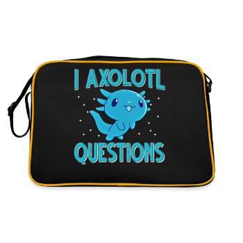 Axolotl. I Axolotl Questions - Retro Tasche - Schwarz/Gold - Hinten