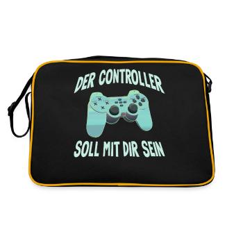 Der Controller Soll Mit Dir Sein. Videospiele - Retro Tasche - Schwarz/Gold - Hinten