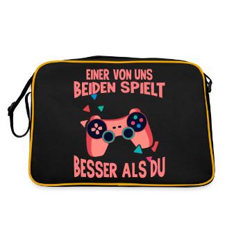 Der Controller Soll Mit Dir Sein. Videospiele - Retro Tasche - Schwarz/Gold - Hinten