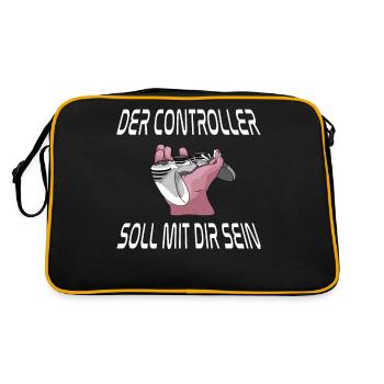 Der Controller Soll Mit Dir Sein. Videospiele - Retro Tasche - Schwarz/Gold - Hinten