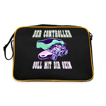 Der Controller Soll Mit Dir Sein. Videospiele - Retro Tasche - Schwarz/Gold - Hinten
