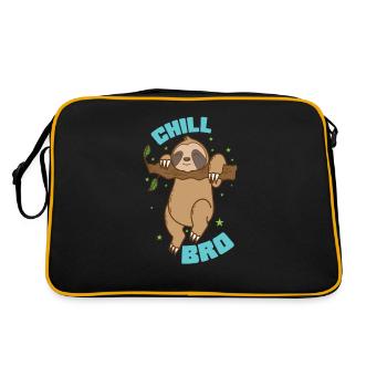 Chill Bro Sloth Lazy Rainforest - Retro Bag - black/gold - Back