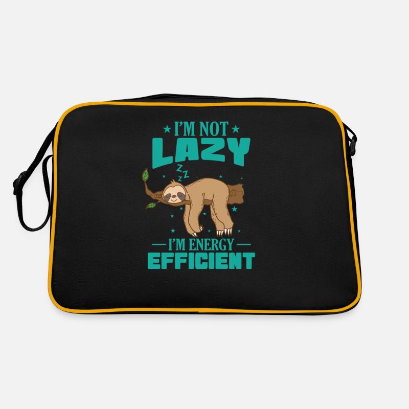 I'm not Lazy I'm Energy Efficient Faultier Retro Tasche