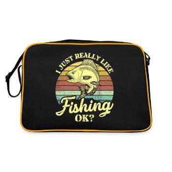 I just like fishing very much fishing fishing fisherman - Retro Bag - black/gold - Back